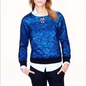 NWT J.CREW collection Delphinium jacquard Top
